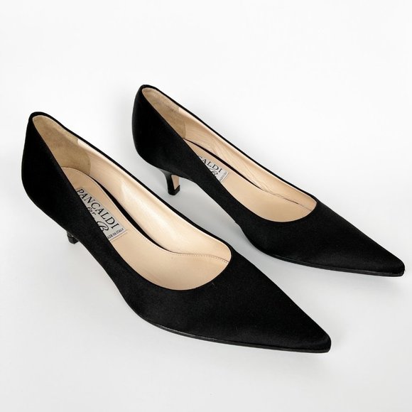 New PANCALDI for Diane B. Satin Pointed Toe  Mid Low Heels Wedding Guest Formal - Picture 2 of 9